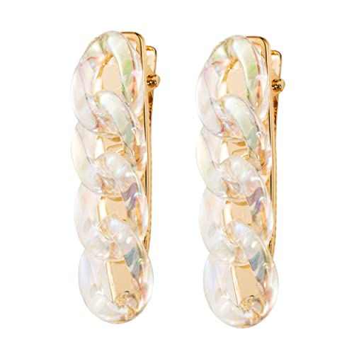 PLAFOPE 2stücke Acryl Kette Haar Clip Kreative Frauen Haar Accessoire Entenschnabel Spange Mädchen Tragen von PLAFOPE