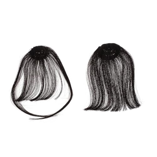 PLAFOPE 2 Stücke Frauen Natürliche Perücke Haar Air Clip in Für Mädchen Front Haar Frau Clip Haar von PLAFOPE