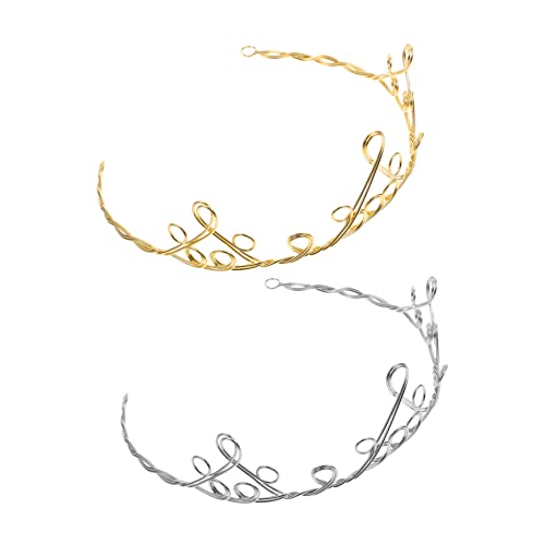 PLAFOPE 2stücke Gewebte Krone Kronenkopfschmuck Tiara Frauenkronenkopfschmuck Handgemachter Kronenkopfschmuck Für Hochzeit Und Party von PLAFOPE