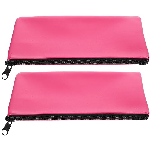 PLAFOPE 2st Geldfach Mit Geldtaschen Mit Reißverschluss Kleiner Geldbeutel Münzbeutel Geldumschläge Makeup Tasche Abschließbare Kleine Ledertasche Quittungshalter Pu Reißverschlusstasche von PLAFOPE