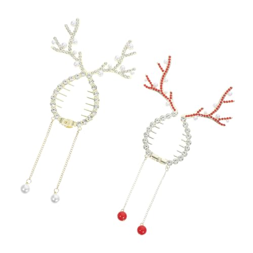 PLAFOPE Rentier-haarspangen Dekorative Pferdeschwanz-weihnachts-haarnadel-clips Für Frauen Dünnes Bis Dickes Haar Modisches Haar-accessoire von PLAFOPE
