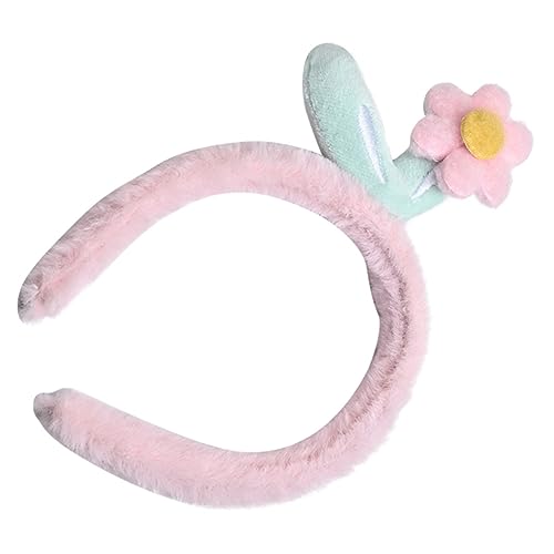 PLAFOPE 2St frisches Blumenstirnband Kinderkleidung Kopfbedeckungen für Damen Tiara haarschmuck gepolsterte Stirnbänder für Damen Plüsch-Stirnband Spa Tuch Fräulein Stoff Rosa von PLAFOPE