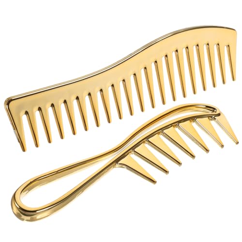 PLAFOPE 2Stücke Breiter Zahnkamm für Nasses Haar Haarkamm für Männer zum Entwirren und Stylen von Lockigem Haar Professionelles Friseurwerkzeug Jede von PLAFOPE