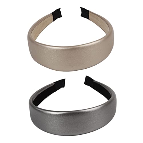 PLAFOPE 2er Set Breite Haarbänder Aus Schwamm Rutschfester Vintage Haarreif Für Damen Elastische Kopfband Für Alltag Sport Und Besondere Anlässe von PLAFOPE