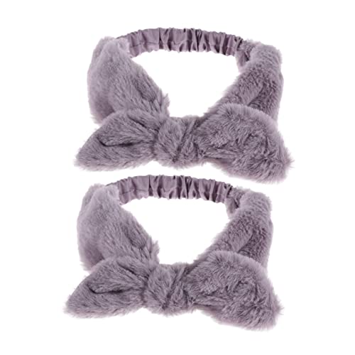 PLAFOPE 2er Set Fleece Haarschmuck Mit Hasenohr Knoten Elastische Kopfband Für Make up Gesichtswäsche Und Dusche von PLAFOPE