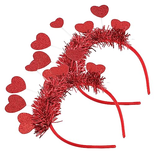 PLAFOPE 2er Set Glitzer Herz Antenne Stirnbänder Valentinstag Haarschmuck Für Frauen Festlicher Kopfschmuck Für Urlaub Partys Und Besondere Anlässe üßes Zur Feier Der Liebe von PLAFOPE