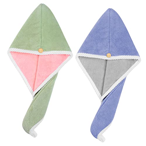 PLAFOPE Fleece-haartrocknungskappen-set Für Damen Schnelltrocknend Wickelbad Haartuch von PLAFOPE