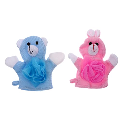 PLAFOPE 2stücke Badehandschuhe Junge Mädchen-peeling Handschuhe Cartoon Tier Stil Waschlappen Haut Handschuhe Mit Aufhängeschlaufe Für Bad von PLAFOPE