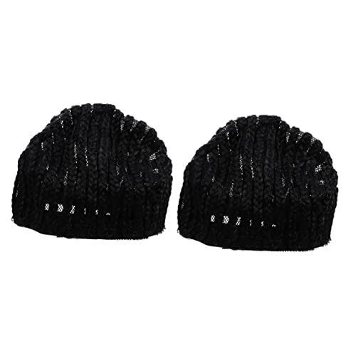 PLAFOPE 2st Dreadlocks-kopfbedeckung Crotchet Cornrows Perückenkappe Styling Schwarze Perückenkappe Haarnetze Für Damen Hersteller Cosplay Zubehör Tp Material Senden Black von PLAFOPE