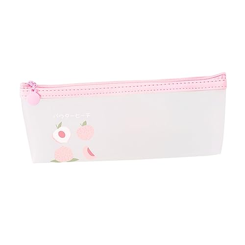 PLAFOPE Aufbewahrungstasche für Stifte mit Fruchtmuster Schreibwarentasche Federmäppchen Reißverschlusstasche Organizer Pfirsich und Avocado Rosa Hellgrau 2 Stück von PLAFOPE