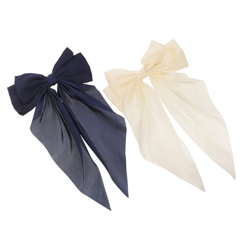 PLAFOPE 2stücke Klammern Für Haare Große Haarklammern Schleifen Für Damen Haarbänder Aus Seide Große Haarschleifen Haarspangen Für Dickes Haar Haaraccessoires Für Make-up von PLAFOPE