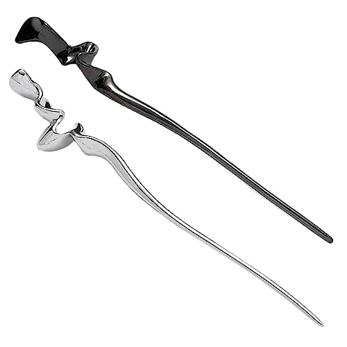 PLAFOPE 2stücke Haarstäbe Für Frauen Und Mädchen Chinesische Haarstäbe Haargabeln Aus Metall Im Vintage-stil Dekorative Haarknotenstäbe Für Alltag Und Partys von PLAFOPE