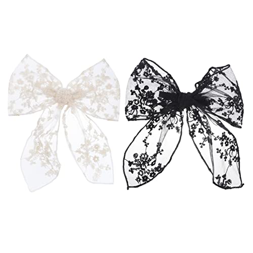 PLAFOPE 2stücke Vintage Haarschmuck Schleifen Für Damen Haarschleifen Haarspangen Aus Spitze Und Metall Leichte Haaraccessoires Für Hochzeit Geburtstag Und Abschlussball von PLAFOPE