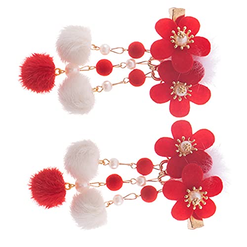 PLAFOPE 2stücke Retro Haarspangen Mit Blumenball- Haarklammern Für Mädchen Für Partys -outfits Und Tägliches Tragen von PLAFOPE