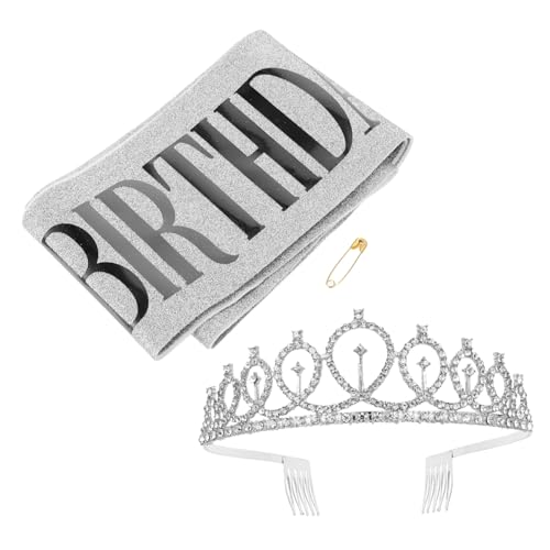 PLAFOPE Geburtstagsschärpe Und Krone Set Mit Elegantem Und Glänzendem Party-kopfschmuck Für Feierlichkeiten von PLAFOPE