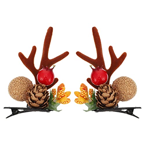 PLAFOPE 2stücke Weihnachts-reh-haarspangen Mit Antler-design Für Mädchen Haaraccessoires Für Festliche Anlässe Und Cosplay-dekoration von PLAFOPE
