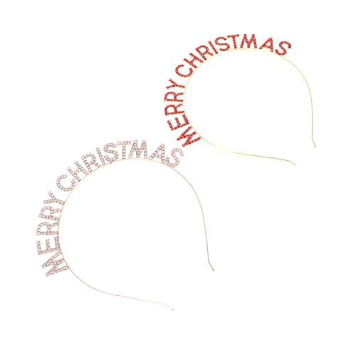 PLAFOPE Frohe Weihnachten Brief Strass Haarband Neue Jahr Kopfbedeckung Party Kopfbedeckung 2 Stücke Set von PLAFOPE