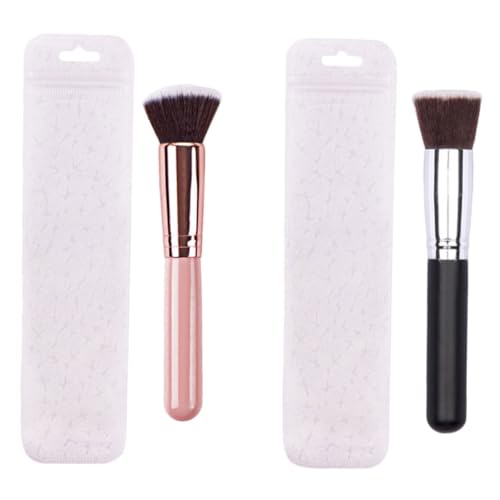 PLAFOPE 2stücke Fächer Make-up Pinsel Aus Hochwertiger Kunstfaser Für Foundation Puder Und Mischen Weiche Und Dichte Borsten Fusselfrei Und Hautschonend Für Frauen Und Mädchen von PLAFOPE