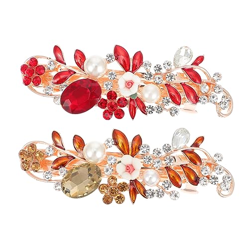 PLAFOPE 2stücke Haarspange Mit Perlen Haarclip Strass Haarnadel Haar Styling Halter Für Frauen Mädchen von PLAFOPE
