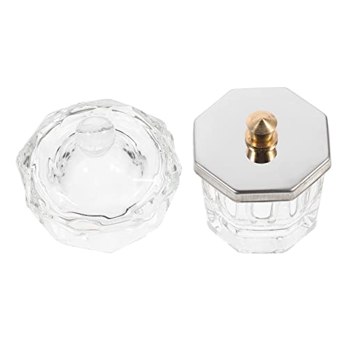 PLAFOPE 2stücke Nagelbecher Aus Kristallglas Mit Deckel Für Acryl Flüssigkeit Und Pulver Mischbecher Geeignet Für Maniküre Zubehör Für Frauen Und Mädchen von PLAFOPE