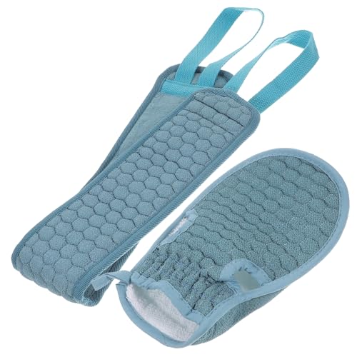 PLAFOPE 2stücke Rückenpeeling Badetuch Mit Langen Streifen Für Dusche Und Spa Hornhautentferner Aus Weichem Material Bequeme Anwendung Blau von PLAFOPE