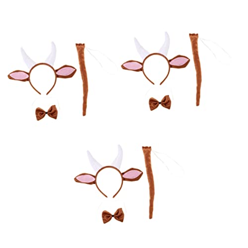 PLAFOPE 3 Sets Tierohr-stirnband Fliege Set Party-kostüm-zubehör Lustige Und Kreative Requisite Für Anlässe von PLAFOPE