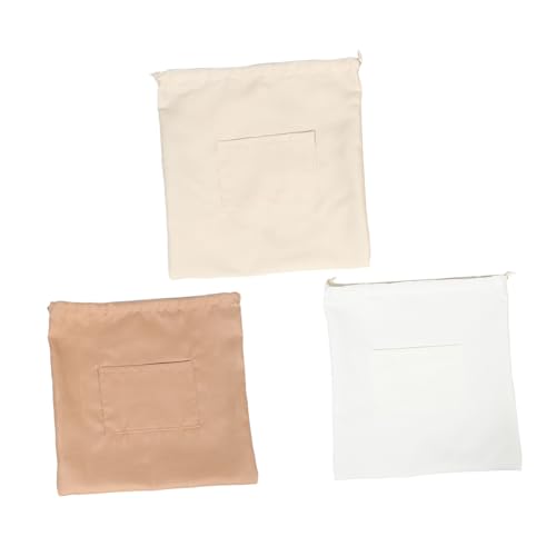 PLAFOPE 3 Stück Faltbare Strandhandtaschen Ziehtaschen Für Geldbörsen Kosmetiktaschen Stoff Organizer Tasche Eimer Ersatz Innenfutter Zubehör Mit Strohhalm Mehrere Taschen von PLAFOPE
