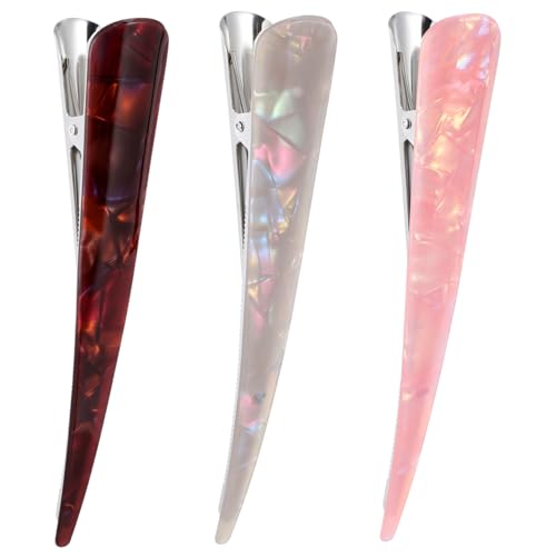 PLAFOPE 3 Stück Große Acryl haarklammern Damen Leichte Haarspangen in Braun Eleganter Haarschmuck für Dickes und Dünnes Haar Vielseitig für Hochzeiten Partys Alltag Geeignet von PLAFOPE