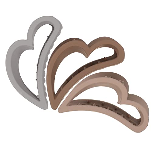 PLAFOPE 3 Stück Herz Haarklammern Große Rutschfeste Haarklammern Aus Mattem Material Für Dickes Haar Modische Haarspangen Für Frauen Und Mädchen Für Alltag Und Besondere Anlässe von PLAFOPE