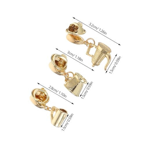 PLAFOPE 3 Stück Kaffee Broschen Metall Kaffee Bohnen Tassen Kannen Anstecknadeln Jacke Corsage Kleidung Rucksack Schürze Zubehör für von PLAFOPE