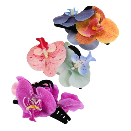 PLAFOPE 3 Stück Orchideen Haarklammern aus Robustem Kunststoff Tropisch-böhmischer Blumen-design Haarspangen für Frauen und Mädchen Vielseitig als Haar- Hut Taschenaccessoire für von PLAFOPE