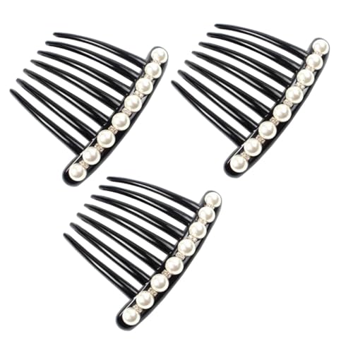 PLAFOPE 3 Stück Rutschfeste Perlen Haarkämme mit Kristallbesatz Eleganter Haarschmuck für Frauen und Mädchen Braut Haarnadel für Hochzeit Festlicher Kopfschmuck von PLAFOPE