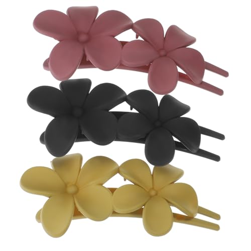 PLAFOPE 3 Stück Teiliges Große Blüten Haarklammern aus Robustem PC Material Rutschfest und Haarschonend Zuverlässiger Griff für Damen und Mädchen bei Alltag und Besonderen Anlässen von PLAFOPE