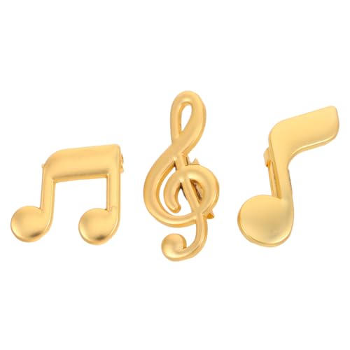 PLAFOPE 3 Stück Teiliges Musiknoten Broschen für Damen und Herren Stil Vielseitige Anstecknadeln für Anzüge Jacken Hemden Eleganter Look für Partys Hochzeiten und Alltag von PLAFOPE