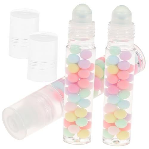 PLAFOPE 3 Stück Transparenter Lipgloss mit Farbiger Kugel Feuchtigkeitsspendendes Lippenöl Natürlicher Schutz Pflegend für Frauen und Mädchen Geeignet Praktisches Lippenpflege gloss von PLAFOPE
