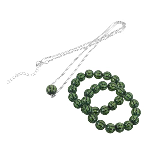PLAFOPE 3 Stück Wassermelonenarmbandkette Wassermelonenzubehör Sommerarmband Wassermelonen-Armbänder Wassermelonendekorationen Wassermelonen- Obst Armband Obstkette Plastik Grün von PLAFOPE