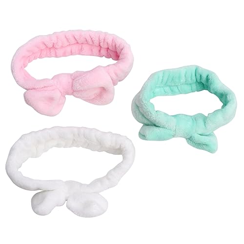PLAFOPE 3er-pack Damen-stirnband-set Aus Fleece – Bezauberndes Haarband Mit Schleife Zum Waschen Des Gesichts Für Mädchen Und Frauen Elastisch Weich Und Bequem von PLAFOPE