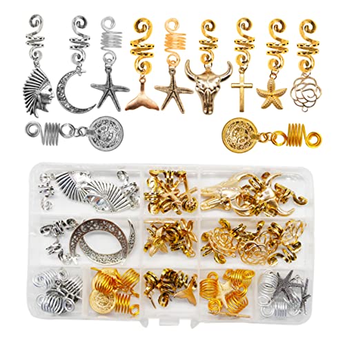 PLAFOPE 33-teiliges Afrikanisches Schmuckset Mit Gefälschten Zöpfen Charms Für Dreadlocks Haarmanschetten Schmuck Geeignet Für Lange Kurze Lockige Und Glatte Zöpfe von PLAFOPE
