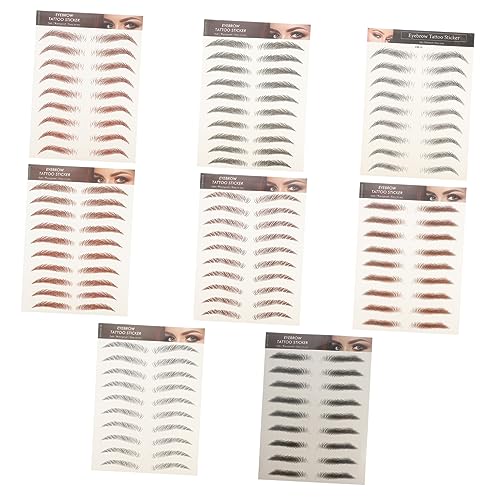 PLAFOPE 8stücke Augenbrauenaufkleber Wassertransfer Kosmetik Für Falsche Augenbrauen Haarähnliche Augenbrauen Sticker Aufkleber Für Gestaltung Make-up Pflege von PLAFOPE