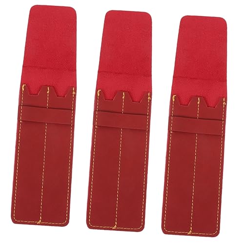 PLAFOPE 3stücke Kugelschreiberhalter Leder Stifthülle Stifttasche Füllfederhalter-hülle Für Zwei Stifte Stiftetui Organisieren Und Schützen Compact Und Tragbar von PLAFOPE