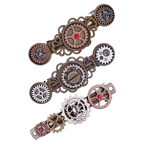 PLAFOPE 3stücke Teiliges Steampunk Haarklammern Mit Retro- Design Für Cosplay Partys Und Alltägliches Tragen Langlebigem Legierungsmaterial Gefertigt von PLAFOPE