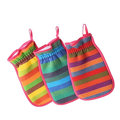 PLAFOPE 3St doppelseitiges Badetuch Pflanzenreinigungshandschuhe doppelseitiger Badehandschuh exfoliating glove exfoliate gloves Handtücher Gesichtsschwamm Peelinghandschuh für Unisex von PLAFOPE