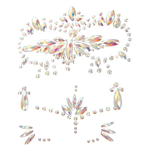 PLAFOPE 3blätter Grüne Gesichtssteine Zum Aufkleben Im Dunkeln Leuchtende Tattoos Als Gesichtsjuwelen Aufkleber Für Halloween Karneval Und Maskerade Rückstände von PLAFOPE