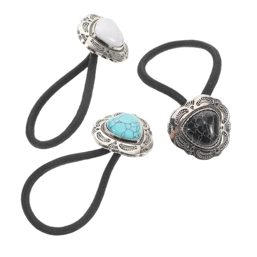 PLAFOPE 3stücke Metall Pferdeschwanz Haar Manschetten Herzförmige Türkis Perlen Haarspangen Für Frauen Styling Zubehör von PLAFOPE