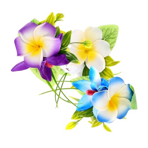 PLAFOPE 3pcs Tropische Blütenhaarklammern Für Frauen Simulierte Plumeria Haarnadel Blume Charm Barrettes Blume Design Haarclip Tragbare Haarnadel von PLAFOPE