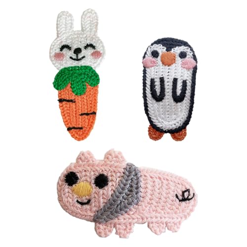 PLAFOPE 3stücke Teiliges Mädchen Cartoon Haarclips Wollstrick Lustige Haarklammern Bunten Farben Für Täglichen Gebrauch Für Partys Und Hochzeiten von PLAFOPE