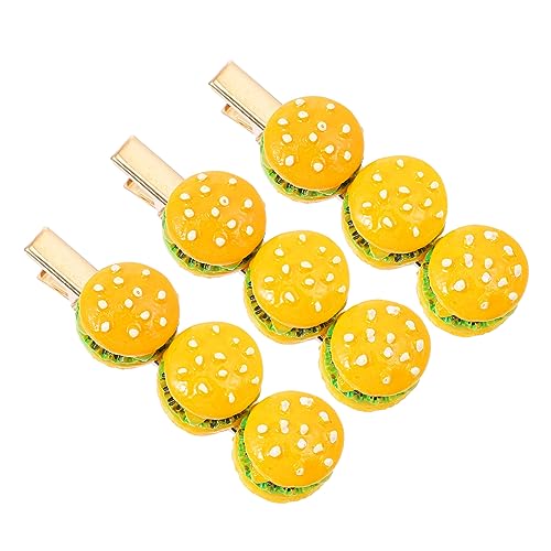 PLAFOPE 3stücke Burgerförmige Haarnadel Mädchen Haarspange Haarnadel Kopfschmuck Accessoires Lebensmittel Thema Haarspange Zubehör von PLAFOPE