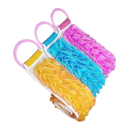 PLAFOPE 3stücke Verdicktes Badetuch Mit Doppelseitigem Rückenstreifen Praktisches Handtuch Aus Polyesterseide Netz Und Pe-seide Leicht Zu Kneten Gute Reibung Und Reinigung Für Bequemes Bad von PLAFOPE