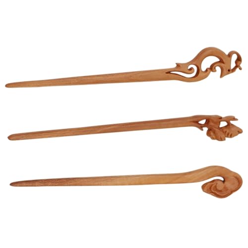 PLAFOPE 3stücke Haarnadeln Holz Haarspange Chinesische Haarstift Haarnadel Haarclips Vintage Frauen Für Hochzeit Party Bead Hair Pin von PLAFOPE