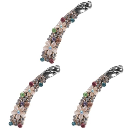 PLAFOPE 3stücke Rhinestone Bananen-haarspange Für Damen Eleganter Haarclip Für Dünnes Haar Für Hochzeiten Partys Und Alltag Frisuren Für von PLAFOPE